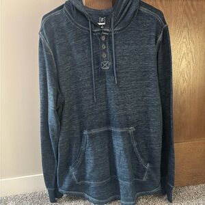 George Dark Blue Hoodie with Button Detail
